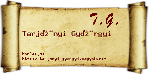 Tarjányi Györgyi névjegykártya